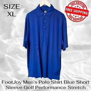 FootJoy Polo Shirt Men’s XL Blue Short Sleeve Golf Performance Stretch FREE SHIP